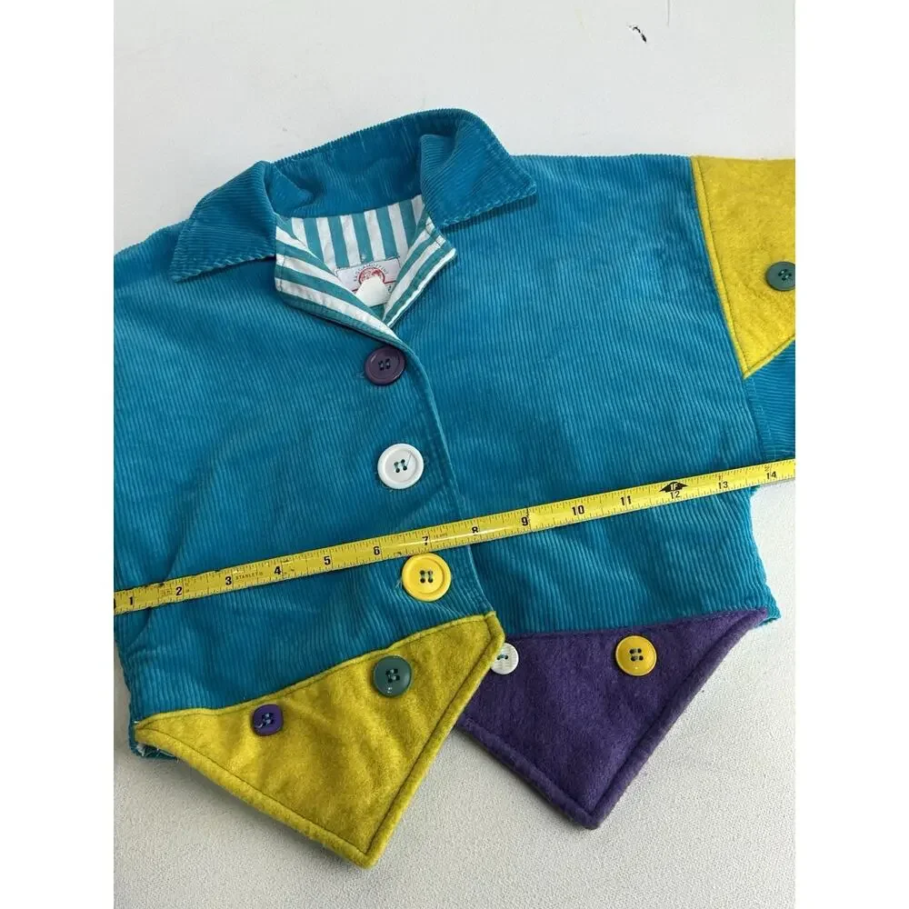 Vintage Raggamuffins Originals Kids ColorBlock V-neck Collared Jacket Size 6
